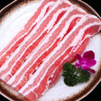 井掌柜【jd物流】 新鲜原切五花肉片5斤装烤肉片猪肉片薄片韩式烤肉片
