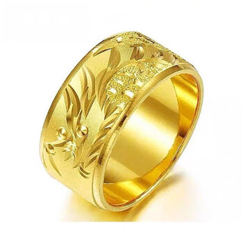 昭妃老凤凰老凤凰足金999龙生肖宽面实心戒指黄金龙情人节礼物送女友