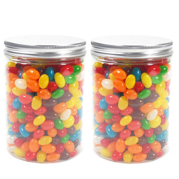 豆糖果400g瓶七彩豆彩虹糖啫喱糖水果味软糖烘焙糖果零食400g瓶装2瓶