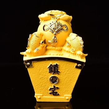 财象高升吉宏琉璃  年一甲镇财吉祥宏琉璃摆件牛年财运事业礼物办公室