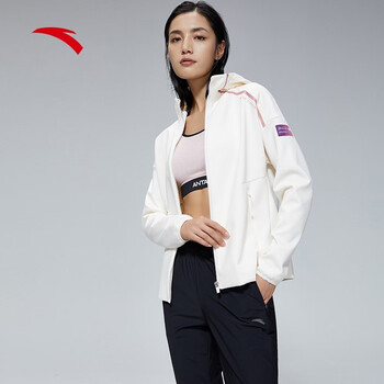 安踏运动外套女士2021秋冬新款开衫上衣跑步服162117702官方旗舰玉米