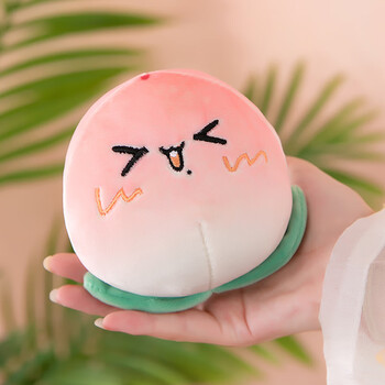 可爱蘑菇公仔趣味水果蔬菜抱枕女生睡觉床头靠枕娃娃 粉红色(桃子款)