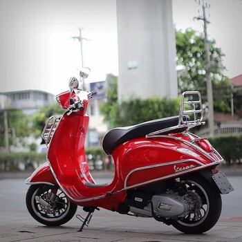 维斯帕改装vespa150 冲刺 春天 后保险杠黑色电镀 防摔护杠 泥瓦u型杠