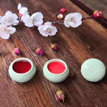 孕妇古法胭脂口红口脂古风纯植物花瓣故宫口红限量版古代汉妆女学生款