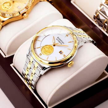 罗西尼rossini手表男金表全自动机械表送礼礼物大气日历情侣女表足金