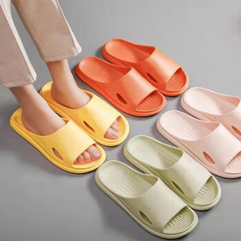 添光新款情侣居家防滑镂空eva拖鞋女简约厚底宿舍凉拖鞋 颜色随机1双