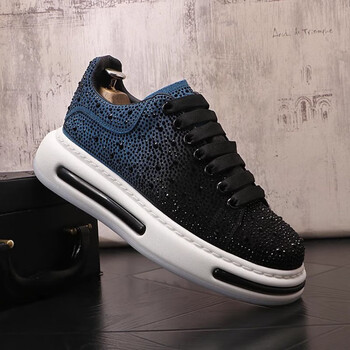 昌祥回力欧洲站潮男水钻厚底增高鞋子时尚百搭休闲鞋男士松糕鞋拼色男