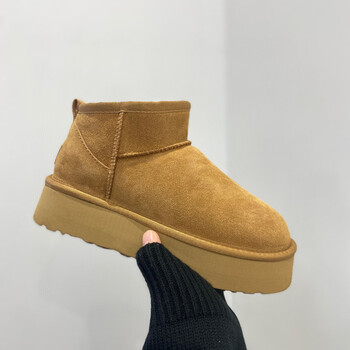 ugg2023冬季新款雪地靴女厚底周冬雨同款mini低帮短筒加厚棉鞋防滑底