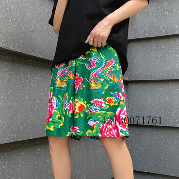 东北花裤衩男东北大花短裤男士中国风民族特色夏季大码宽松胖子网红