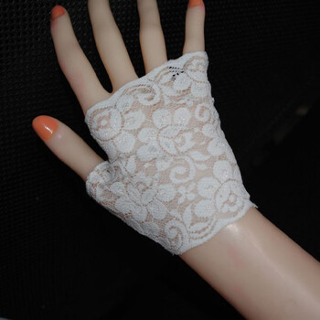 karond新品漏指手套女弹力蕾丝半只手套无指露指不