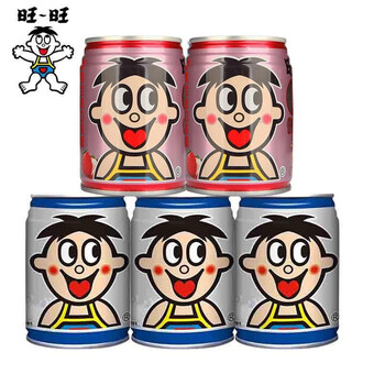 旺旺旺仔牛奶 o泡果奶味饮料245ml旺仔牛奶原味铁罐组合 o泡果奶味