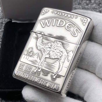 美国原装zippo之宝打火机 纯银盔甲加厚个性雕刻骆驼 男士高端银机