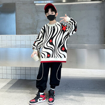 桂杉格童装男童套装春秋季男孩休闲连帽卫衣裤子两件套中大儿童春装