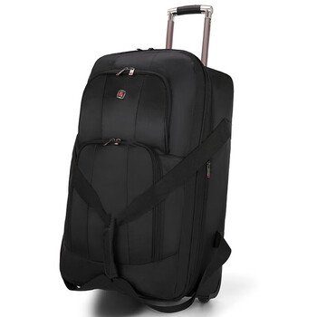 包超大容量行李包出国旅行托运包可扩容搬家包行李袋滑轮 黑色 大号