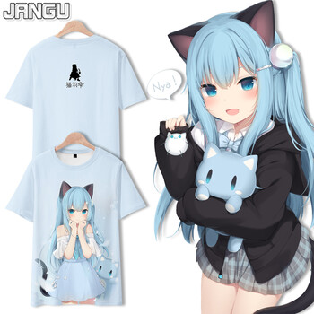 简顾p站虚拟偶像猫羽雫t恤日猫耳美少女短袖体恤动漫二次元衣服宅痛衣