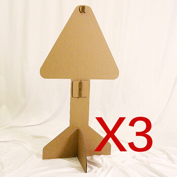 教具红绿灯交通信号指示牌玩具车安全知识瓦楞纸壳纸箱 三角形指示牌