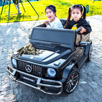 酷太阳奔驰G63儿童电动车玩具车可坐人四轮遥控小孩宝婴儿超大越野双座 烤漆黑色+四驱+皮座椅+软胎