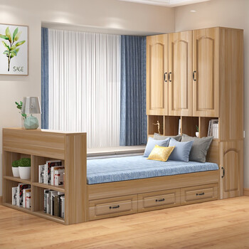 知百年榻榻米床衣柜一体床15米18米双人床小户型定制高箱储物床踏踏米