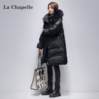 拉夏贝尔 la chapelle 羽绒服女中长款2021年冬季女装韩版百搭冬装