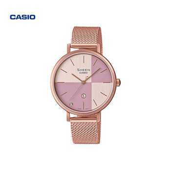 卡西欧(casio)彩色拼接表盘简约女表sheen she-4547pgm-4aupr