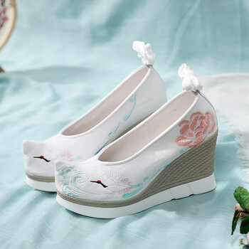 【京选品质】古代高跟鞋 古风汉服鞋女高跟布增高坡跟原创汉元素配