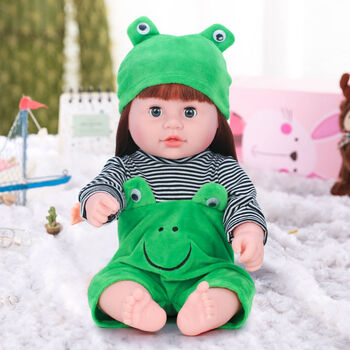 智能早教婴儿会说话睡觉抱玩具50厘米直发青蛙女眨眼娃发会发声9礼