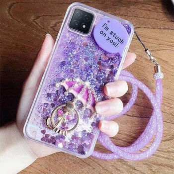 紫色 雨伞支架 水晶挂绳 oppo a72 5g