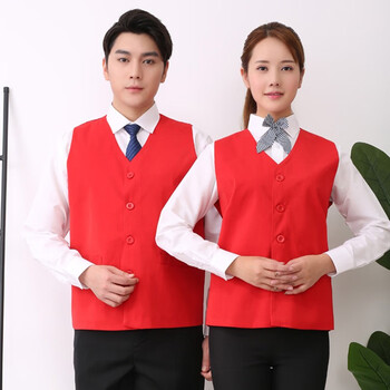 琴琴家商场超市导购员背心定制印字logo酒店服务员马甲ktv工作服马夹