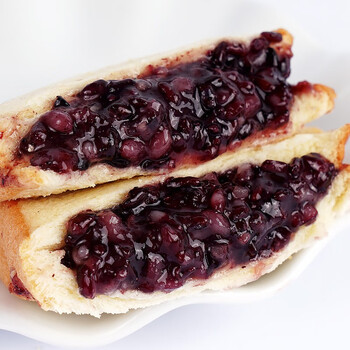 阿泊町夹心紫米吐司整箱20袋装肉松夹心面包学生早餐手撕面包办公室