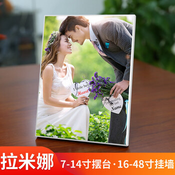 摆台照片定制水晶全家福婚纱照片放大挂墙版画洗做成相片制作相框