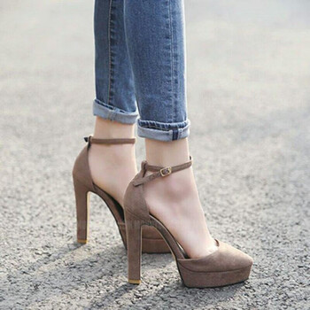 高跟鞋女细跟性感女神12厘米防水台一字扣12cm夜场公主宴会百搭夏f3