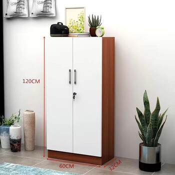 新款可装上带锁室门外简易超薄防尘大容量储物多层密码锁鞋柜柚配白2