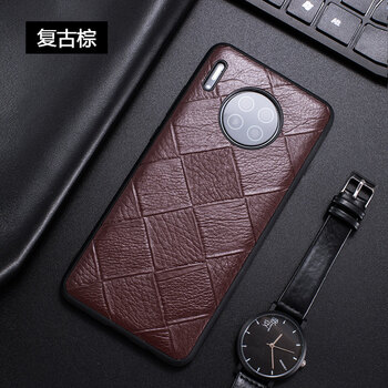 30rs保时捷男商务防摔款后壳皮套复古棕华为mate304g版通用5g玻璃版