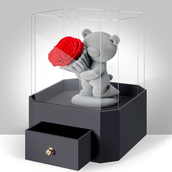 para ella永生花玫瑰花告白熊生日520情人节礼物送女友结婚纪念日送