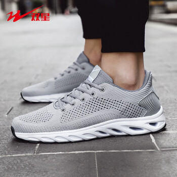 双星男鞋夏季透气网面网眼运动鞋男士轻便舒适软底基础百搭休闲跑步鞋