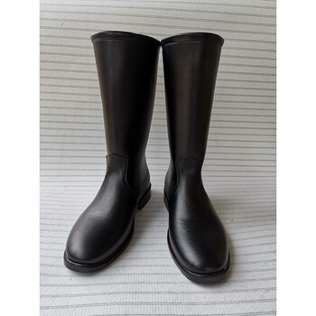 凡霖队高筒马靴骑士马术表演鞋军阀靴男女阅兵升旗手长筒马靴 黑色