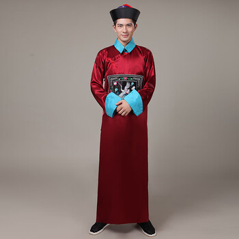 太监服饰公公总管服装古装舞台演出服甄嬛传小品戏 酒红色(衣服 帽子)