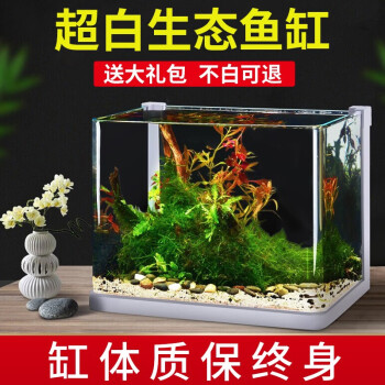 意牌 Yee 鱼缸小型水族箱白玻璃生态金鱼缸客厅家用办公室桌面创意鱼缸懒人造景水草 缸 40白缸 8w壁挂过滤器 造景礼包 开缸教程 图片价格品牌报价 京东