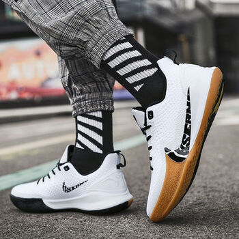 【旗舰】官网正品纪念曼巴精神白金运动鞋男经典耐磨防滑球鞋橡胶底