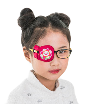 弱视眼罩遮盖布单眼眼贴斜视立体全遮盖遮光儿童眼镜罩小孩 粉红色