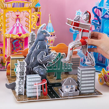 潮乐森儿童3d立体拼图房子模型3到6岁以上男孩女孩拼装玩具 【奥特曼