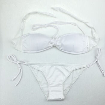 叽歪狗比基尼游泳衣性感三点式泳衣女夏新款泳装cy白色均码80120斤