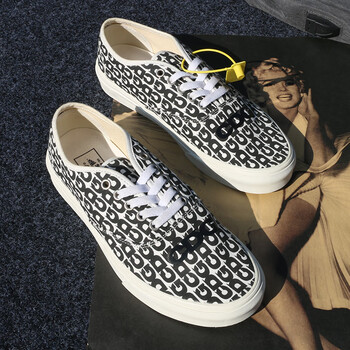 万斯(vans)官方高街fog鞋低帮大码男鞋帆布鞋板鞋男 印花帆布鞋 35