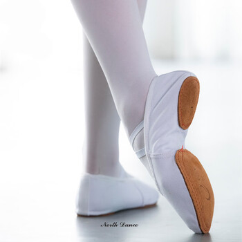 成人舞蹈鞋女软底练功鞋形体猫爪跳舞鞋大底肚皮民族芭蕾舞鞋白色牛皮