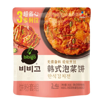 必品阁（bibigo）韩式泡菜饼360g 2份装 速食煎饼粉 早餐烘焙原料 儿童营养蔬菜饼