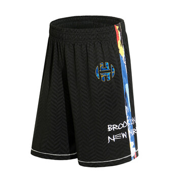 裤男夏季刺绣杜兰特哈登街头篮球短裤5分中裤学生篮网城市版球裤哈登m