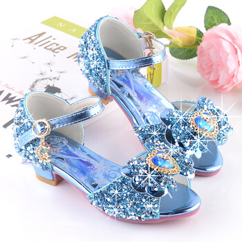 法比兔小孩凉鞋女生女童高跟鞋子夏季新款儿童冰雪奇缘爱莎公主水晶鞋