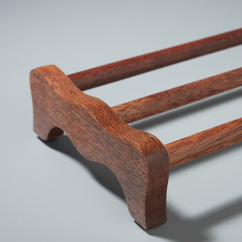 容山堂茗末实木黑檀木茶托架品茗杯主人杯茶杯收纳架功夫茶具配件实木