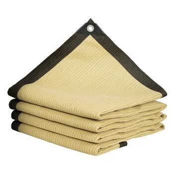 立高加厚加密米色遮阳网防晒网家用阳台庭院植物多肉隔热遮阴网46米