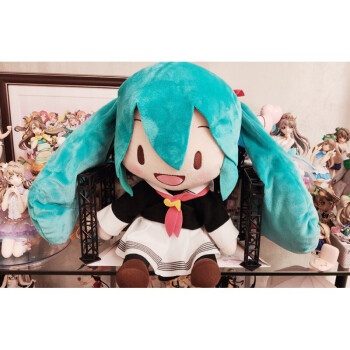 現貨sega初音未來櫻初音趴趴雪初音公式服fufu毛絨公仔玩偶抱枕布娃娃